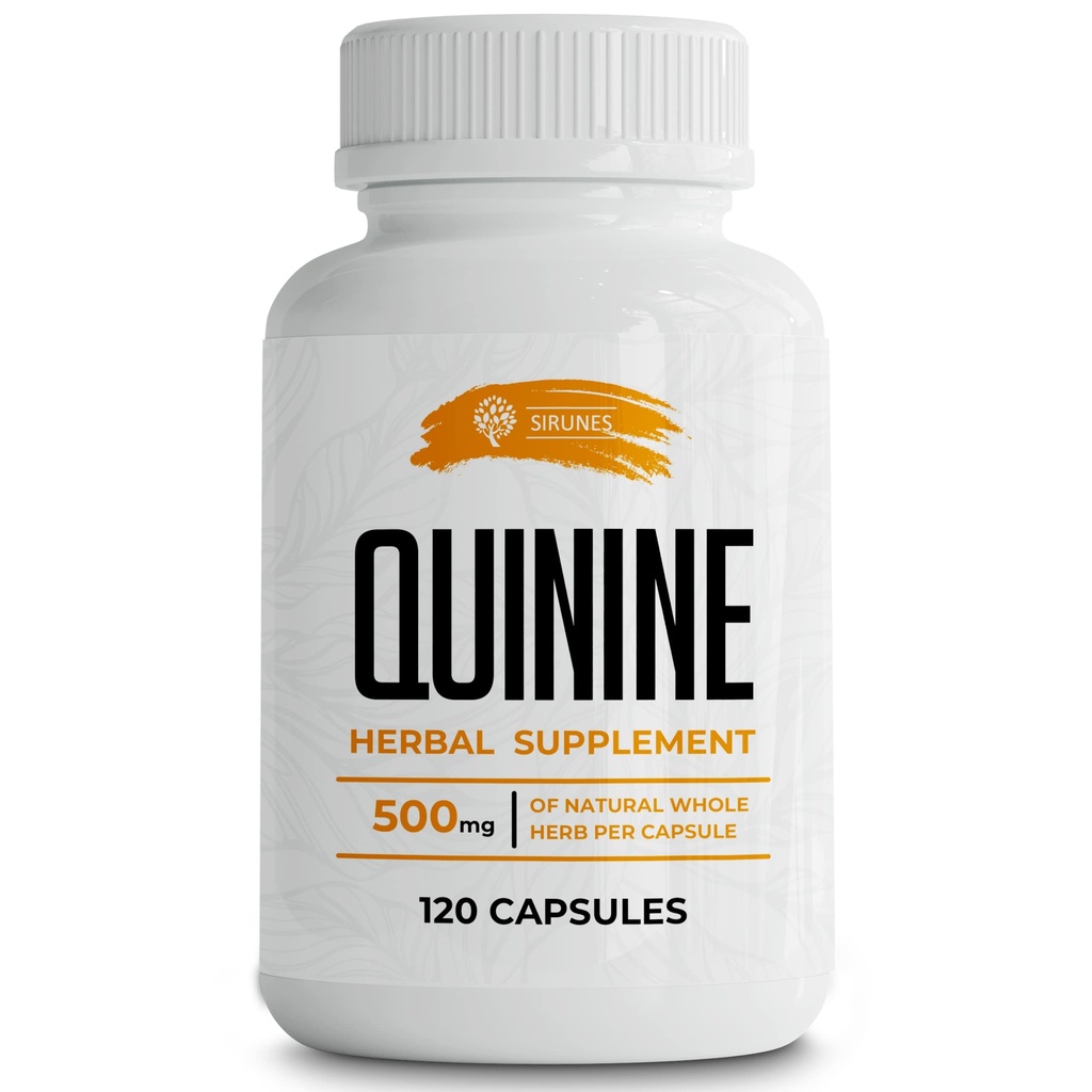 SIRUNES Leg Cramps Relief Κάψουλες κινίνης – Natural Cinchona Bark Supplement for Cramp Defense & Digestive Health – 1000mg χάπια κινίνης, 120 δισκία, μη GMO, χωρίς γλουτένη