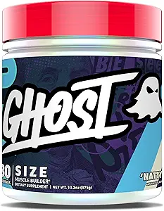GHOST Boyut Kas Builder Diyeter Supplement - Natty, 30 Hizmet - Erkekler ve Kadınlar için Kas Büyüme ve Güçlü Bina Tamamları - Kre ve Beta-Alanine - Şeker & Gluten Ücretsiz, Vegan
