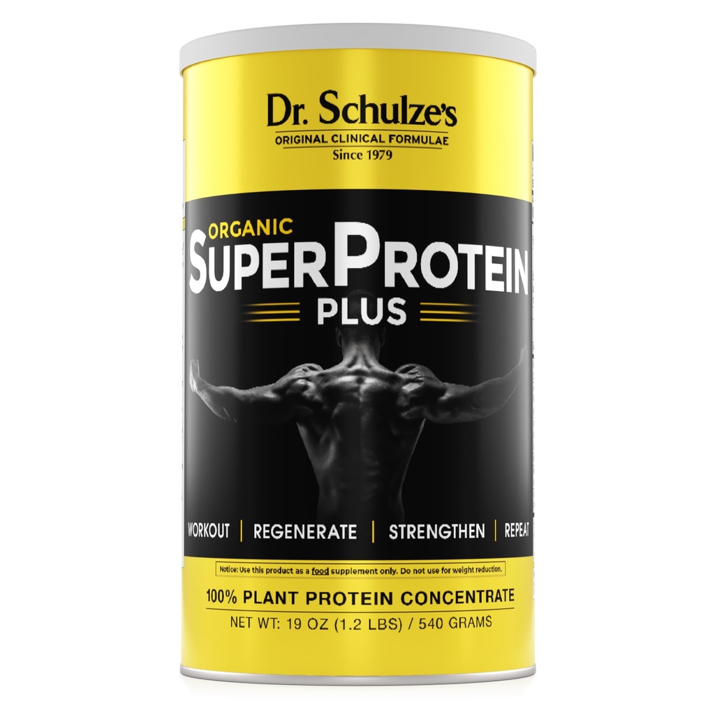 Dr. Schulze'nin | SuperProtein Plus |% 100 Plant proteini | Organik Toz Mix | B-12 & Spirulina | Diyeter Supplement | Güçlü Kas İnşa Edilmesi | 19 Oz.