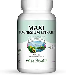 Maxi Health Maxi Magnesium Citrate Supplement, 90 Count (MCT)