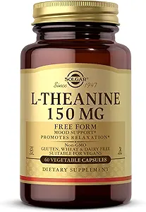 Solgar L-Theanine 150 mg - 60 κάψουλες λαχανικών - Προώθηση της χαλάρωσης - Μη ΓΤΟ, Vegan, Kosher & Gluten Free - 60 Σερβιέτες
