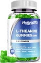 L-Theanine Gummies, l'theanine 400 mg with Ashwagandha, GABA, 5HTP,L-Theanine Chewable Supplement for Relax, Zzz & Focus Support, Vegan, Lemon Flavor, 60 Counts