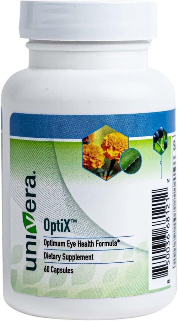 Univera OptiX, Eye Vitamins, Lutein, Zeaxanthin, C, çinko, Beta Carotene, Bilberry, Selenium, Supports Eye Strains, Uses Health Eye Lens, 30 Day Supply