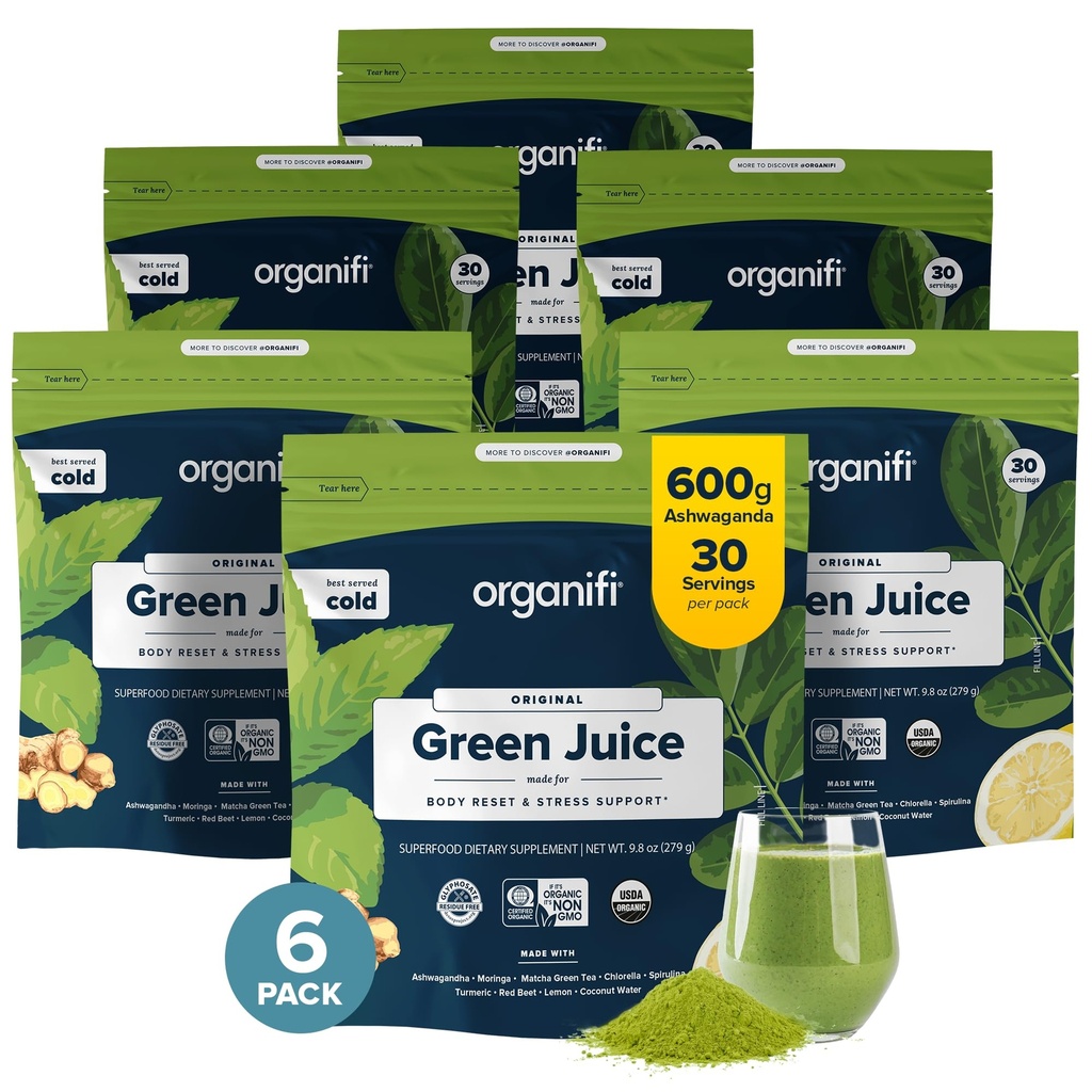 Organ Yeşil Suyu - Organik Superfood Toz - 180 Günlük Supply - Organik Vegan Yeşiller - Strese Daha İyi Yanıt Veriyor - Toplam Vücut Wellnessi - Toplam Vücut Wellnessı