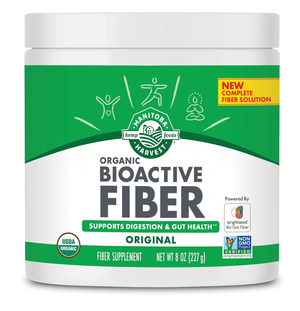 Manitoba Harvest Organic BioActive Fiber Supplement, hizmet başına 6g Fiber ile birlikte, Digestive Hemp & Psyllium Husk Toz, Non-GMO, Vegan & Kosher, 8oz