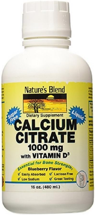 Nature's Blendelli Citrate with D3 Blueberry Flavored Liquid 16 oz Every (Pack of 2)