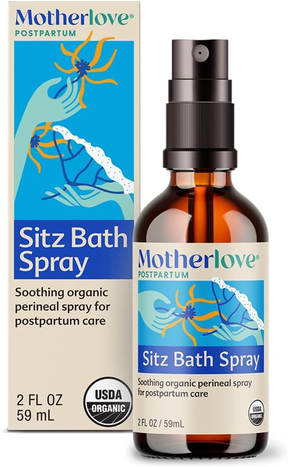 Motherlove Sitz Bath Spray (2 oz) Sitz Bath for Postpartum Care— Herbal Perineal Spray w/Witch Hazel—USDA Organic, Vegan, & Cruelty Free