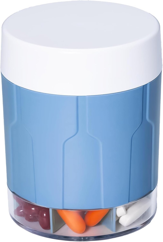 Betife Extra Large Supplement Organizer,Weekly Pill Organizer Şişe, Günlük Pill Kaynağı 7 Büyük Karşılaştırmalı, Organize 7 Gün Vitamin İlaç,21 Etiketler ve bir Temizlik Fırça (Mavi)