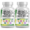 Temiz Nutraceuticals Oregano Oil Olive Extract Olive Leaf Black Seed Oil - Immune Support & Digestive Health Supplement for Women and Men with Vitamin D3 & çinko - 2Pack