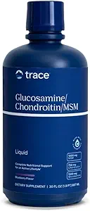 Trace Minerals Glucosamine/Chondroitin/MSM - Sıvı Supplement Aids Body Mineral Health - Bone Strength & Joint Health - Mobility Support Supplement - Natural Blueberry Flavor, 32 fl oz