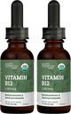 USDA Organic Vitamin B12 2000mcg Sublingual Liquid Supplement (2-Pack) - Vegan Methylcobalamin Drops for Natural Energy, Διατήρηση Μεταβολισμού, και Υποστήριξη ανοσοποιητικού συστήματος - 1 FL Oz