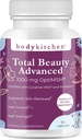 Body Kitchen Total Beauty Advanced, Contains Elastin, Keratin, Biotin ve Hyaluronic Acid, Supports Hair growth, Skin Renewal, Nail Strength, Veggie Caps, 90 Count