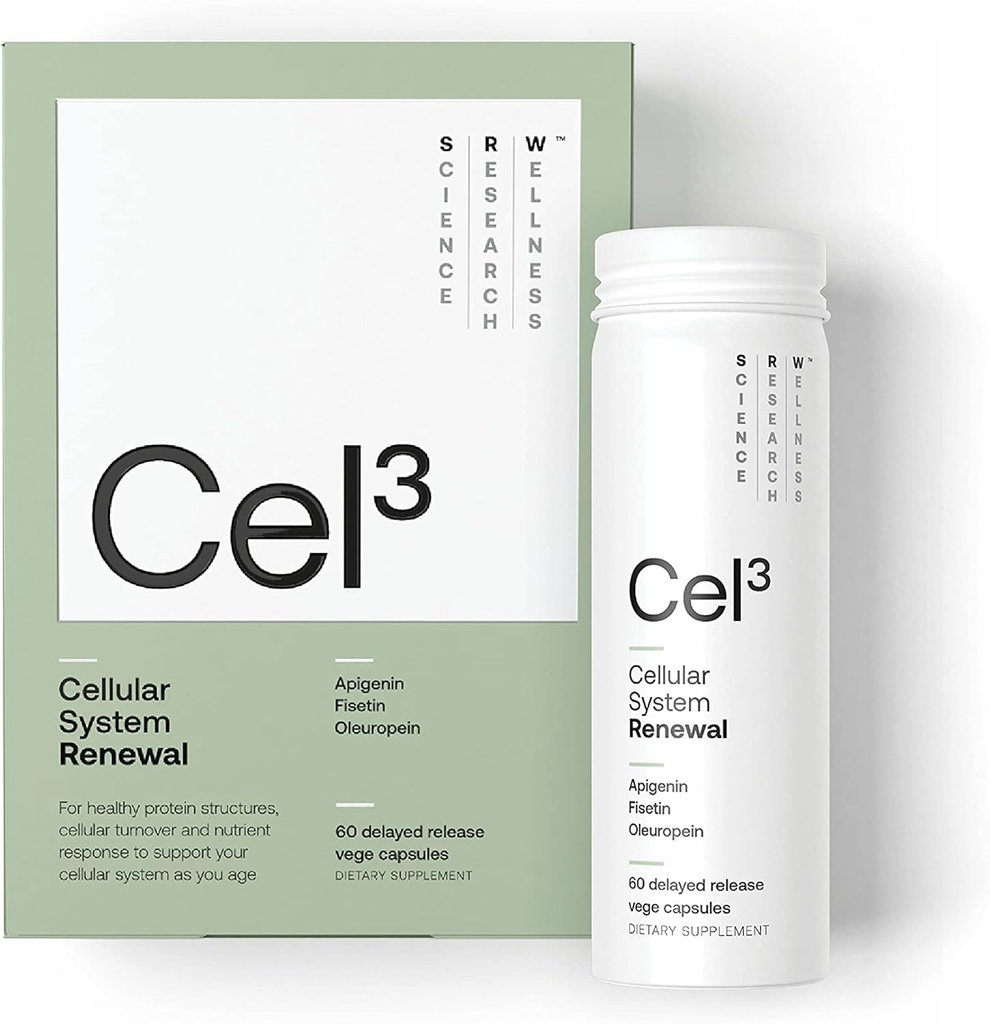 SRW Cel3 Renewal 60 Capsules | Stem Cell Supplement with Fisetin, Apigenin & Ol Europein | for Youthful Cell Function & Renewal, Sağlıklı Aging