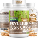 N1N Premium Psyllium Husk Capsules [All Natural,1450 MG] Düzenliliği ve Digestive Health'i desteklemek için Güçlü bir Fiber Supplement, 240 Caps
