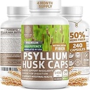 N1N Premium Psyllium Husk Capsules [All Natural,1450 MG] Düzenliliği ve Digestive Health'i desteklemek için Güçlü bir Fiber Supplement, 240 Caps