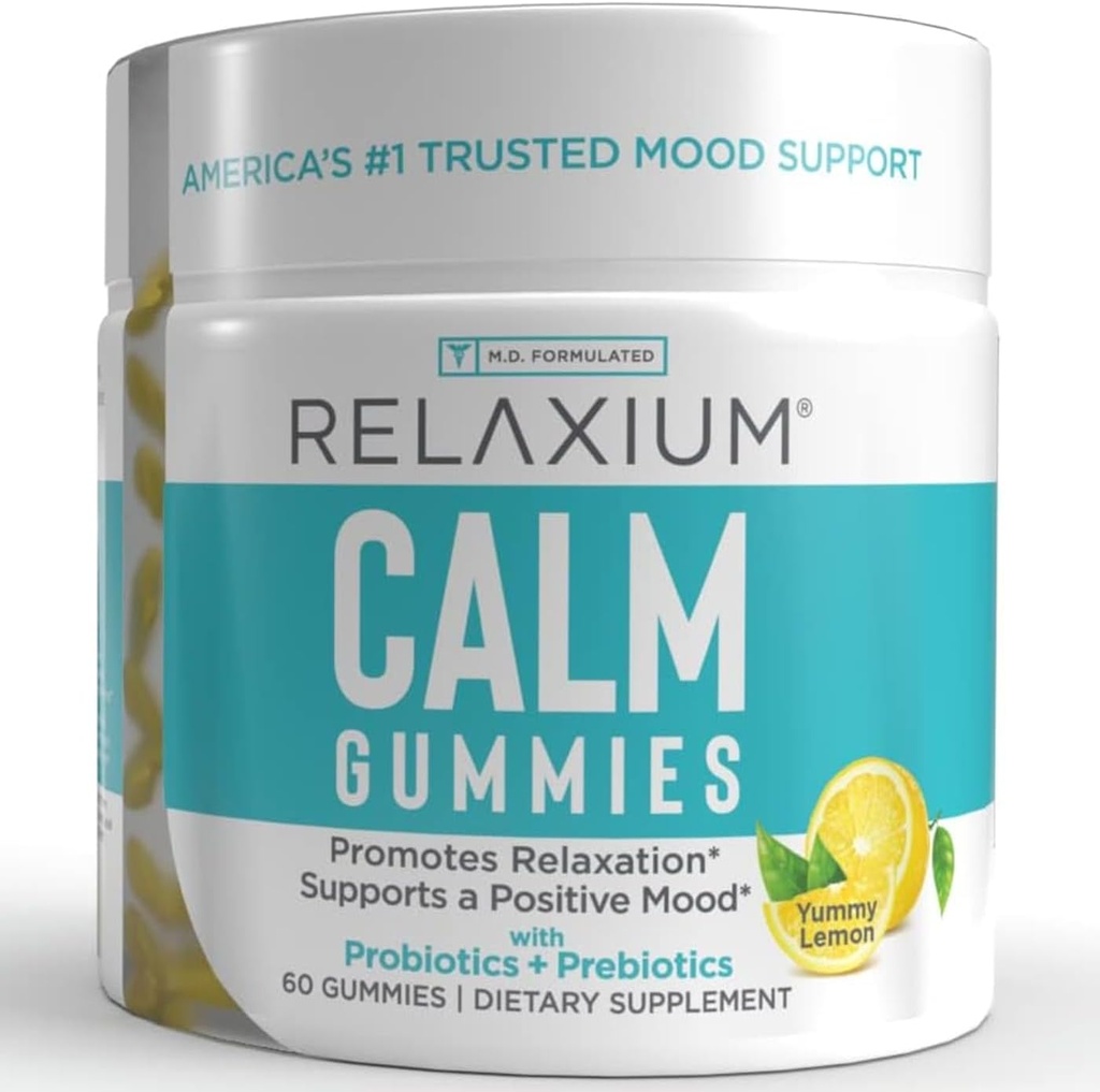 Relaxium Calm Gummy, ABD'de B6, Magnezyum ve L-Theanine, One Gummy per Service, 60 Gummies