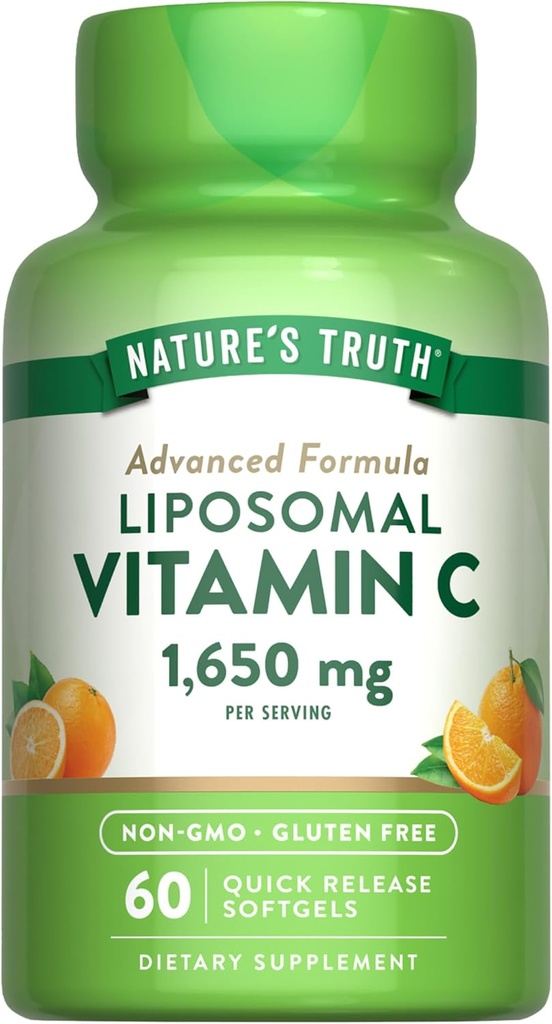 Nature's Truth Liposomal Vitamin C | 1650 mg | 60 Softgels | Non-GMO & Gluten Free Supplement Supplement