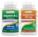 En İyi Doğal Vitamin B2 (Riboflavin) 400 mg & Magnezyum Glycinate 425 mg