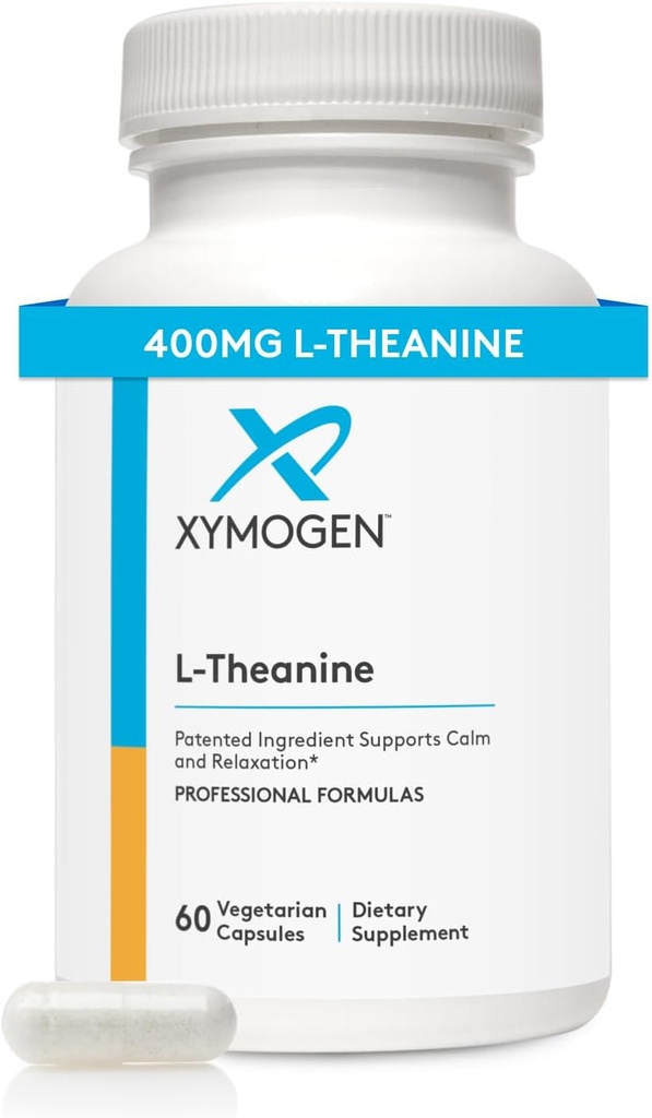 XYMOGEN L-Theanine - Patented Suntheanine L Theanine 400 mg Per Servis - Estem + Relaxation Without Drowsiness, Liver Health (60 Capsules)