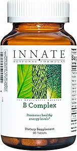 INNATE Response Formulas B Kompleksi - B Vitamin Supplement - Destek Hücreleri Enerji Üretimi ve Metabolism - Vegan, Kosher, Non-GMO Projesi Doğrulandı - 9 Yiyecek Allergens olmadan Yapıldı - 90 Tabletler