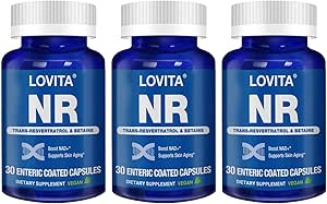 Lovita NR (Nicotinamide Riboside) 350 mg, συμπλήρωμα NAD με Trans-Reεσβερατρόλη και Betaine, Προώθηση επιπέδων NAD Plus, Υγιής γήρανση, 30 Vegan Enteric-Coated Κάψουλες