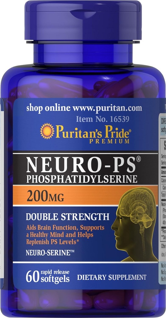 Puritans Pride Neuro-ps (fosphatidylserine), Beyaz, 60 Kont (kıra 1)