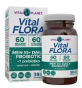 Vital Planet - Vital Flora Men 55+ Daily Probiotic, 60 Billion CFU, 60 Diverse Strains, 7 Organic Prebiotics, Immune Support, Gas Relief, Colon and Digestive Health Probiotics for Men 30 Κάψουλες