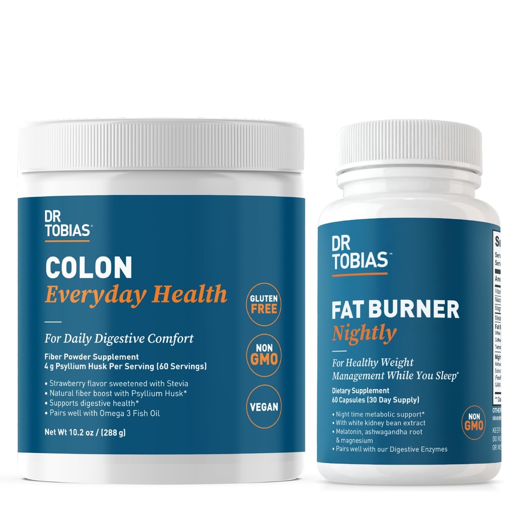 Dr. Tobias Colon Everyday Health and Fat Burner Nightly, Daily Digestive & Night Time Μεταβολική Υποστήριξη, Curb Cravings, Boost Energy & Gut Health, Non-GMO