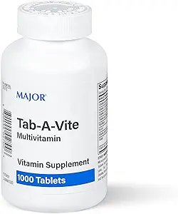 MAJOR Tab-A-Vite Multivitamin Tabletleri - Yetişkinler için Gluten-Free Multivitamin, Supports General Health, Multimineral Supplement, 1000 Count