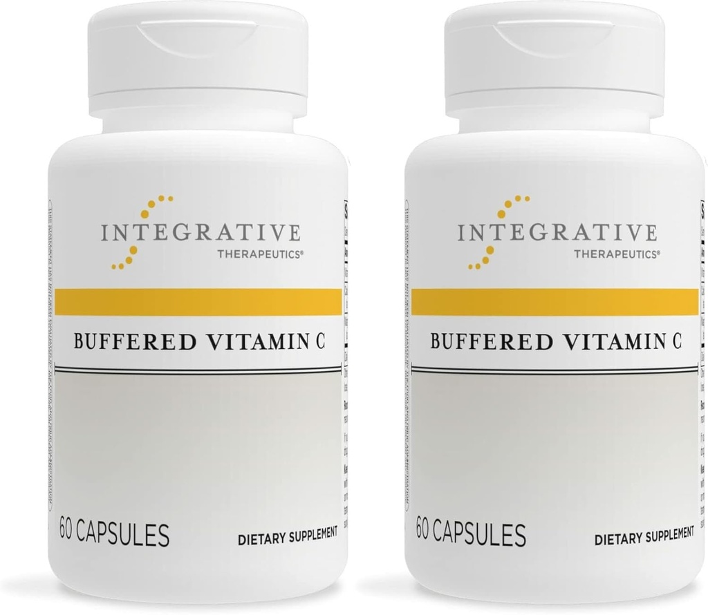 Integrative Θεραπευτικά Buffered Vitamin C - Αντιοξειδωτικό συμπλήρωμα υποστήριξης για υγιή δέρμα & συνδετικούς ιστούς* - Vegan & Gluten-Free - 60 κάψουλες (2 Συσκευασία)