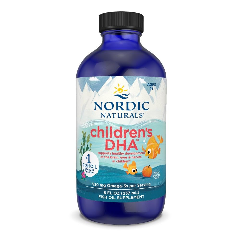 Nordic Naturals Children’s DHA, Orange - 8 oz for Kids - 530 mg Omega-3 with EPA & DHA - Brain Development & Function - Non-GMO - 96 Servings