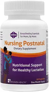 Sütler Fairhaven Health Hemşire Postnatal Vejetaryen Supplement for Emziring Women with Vitamin D and B, Nutritious Kadın Süt Multivitamin - Gluten and Dairy Free - 1 Ay Supply
