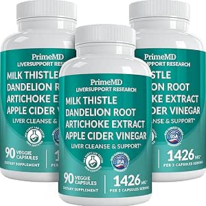 32-in-1 Liver Cleanse Detox ve Süt Butle, Silymarin, Artichoke Extract, Beetroot Toz - Gallbladder Supplement with Active Liver Health Formula - 1426 mg (90ct, Pack of 3)