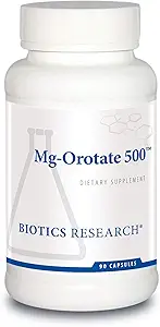 Biotics Research Mg Orotate 500 mgTM Orotate - Servis başına 2 Capsules (1000 mg) - Cardiovascular Destek Kalp Sağlığı, Genel Rahatlama, Uyku ve Kas Rahatlama - 90 Caps