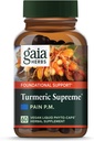 Gaia Herbs Turmeric Supreme Discomfort P.M. - Daha Fazla Restful Uykuyu Desteklemek için Gece Odasını Sağlamak - Tumeric Curcumin, Kava, Valerian,few - 60 Liquid Phyto-Capsules (30-Day Supply)
