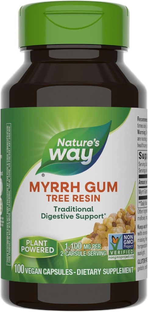 Nature's Way Myrrh Gum Treewear, Traditional Digestive Support*, 1,100 mg Per Servis, 100 Capsules (Pazar Mayıs Vary)