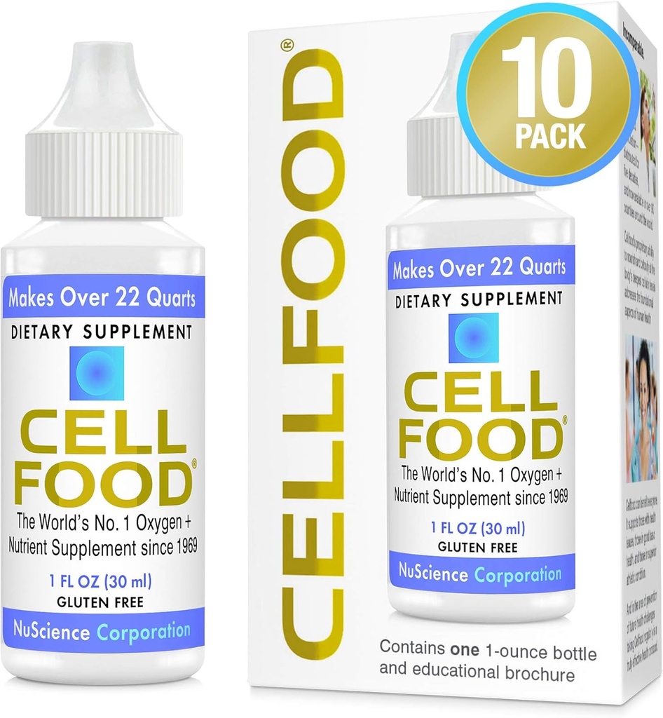 Hücreli Oksijen Boost - 1 fl oz, 10 Pack - Lymphatic Drage, Altitude Hastaness, Jet Lag, Fatigue, Headaches & Energy - Gluten Free, Cert. Kosher