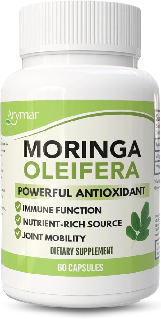 Arymar Moringa Oleifera 630 mg - 60 Capsules - Genel Wellness için Antioksi-Rich Supplement