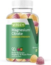 VITEEYEYİ yetişkinler için Magnezyum Gummies - Calm için Magnezyum Citrate Gummy, Sleep, Nerve & Muscle Function Support - Vegan, Gluten Free - 90 Count Count Count