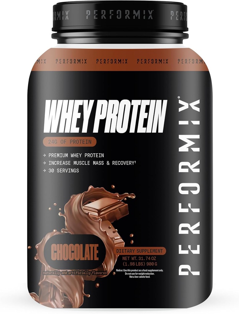 PERFORMIX - Whey proteini Isolate - Protein 24g - BCAAs 5.4g - 110 Calories - Muscle Building & Post Workout Recovery -% 100 Whey Protein Toz - 1.98 lbs - 30 Hizmet - Chocolate - Chocolate