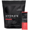 Sports Research Hydrate Electrolytes Powder Packets - Χωρίς ζάχαρη & Φυσικά Γεύση με Βιταμίνες, Ορυκτά και Νερό καρύδας - Υποστηρίζει Ενυδάτωση - 16 Πακέτα - Ρόδι κερασιού