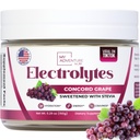 Zero Sugar - Concord Grape Electrolytes Powder - Πολύ αναζωογονητική ενυδάτωση - Caffeine Free Energy με όλα τα φυσικά συστατικά - Vegan, Keto & Paleo - Sugar Free Electrolytes Drink Mix - 30 Μερίδες