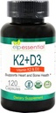 ELP ESSENTIAL Βιταμίνη K2 με D3 συμπλήρωμα Οστική και καρδιακή υγεία, Κάψουλες K2+D3 Βιταμίνες 120 κάψουλες