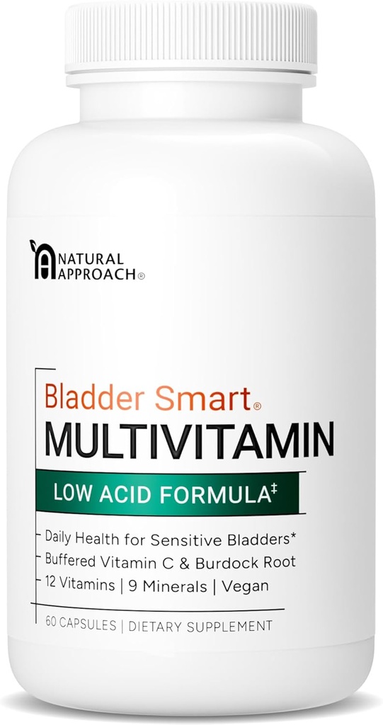 Hassas Suçlamalar için Low-Acid Multivitamin | 12 Vitamin & 9 Minerals | Buffered Vitamin C & Burdock Kök | ABD Üretildi | 60 Capsules