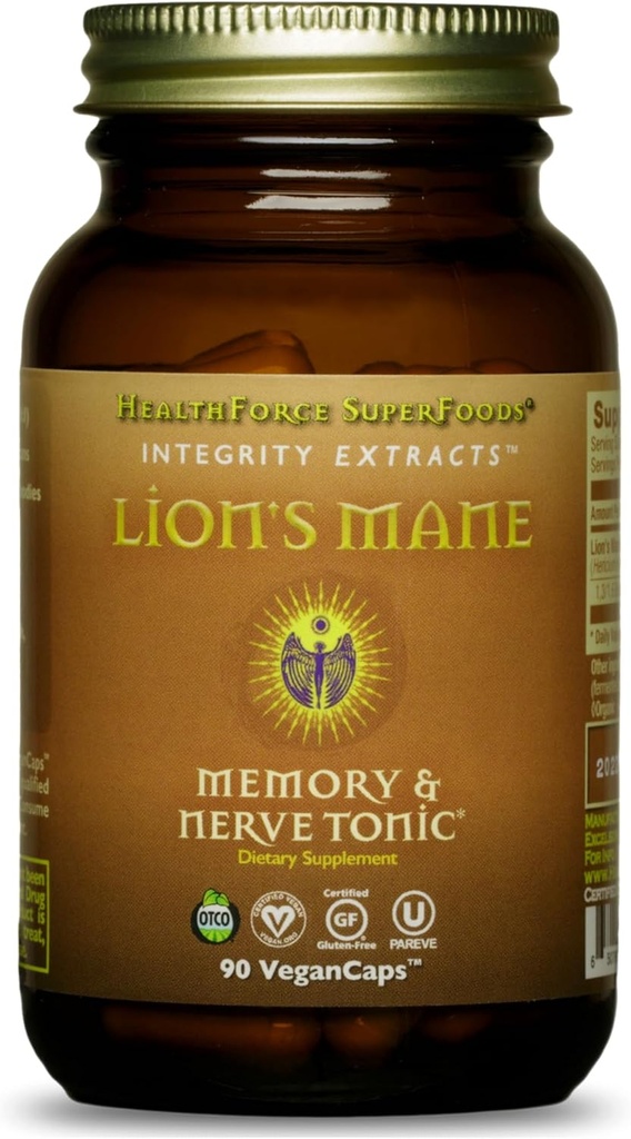 HealthForce SuperFoods Ακεραιότητα εκχυλίζει χαίτη του λιονταριού - κάψουλες - 90 κάψουλες Vegan