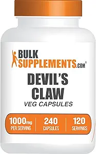 BulkSupplements.com Devil's Claw Extract Κάψουλες - Devils Claw Herbal Supplement, Devil's Claw Capses - Vegan & Gluten Free, 2 κάψουλες ανά υπηρεσία, 240 Veg Κάψουλες (Pack of 1)