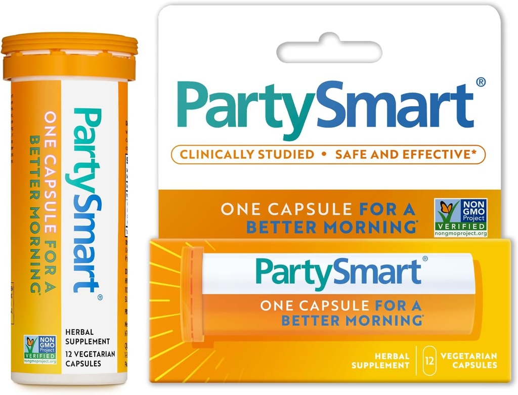 Himalaya PartisiSmart, 12 Capsule Tube - Alkol Breakdown İçmeden Daha İyi Bir Sabah İçin Canlı Destek - Bitki bazlı, Vegan, Non-GMO, Gluten Free, Klinik olarak Studied