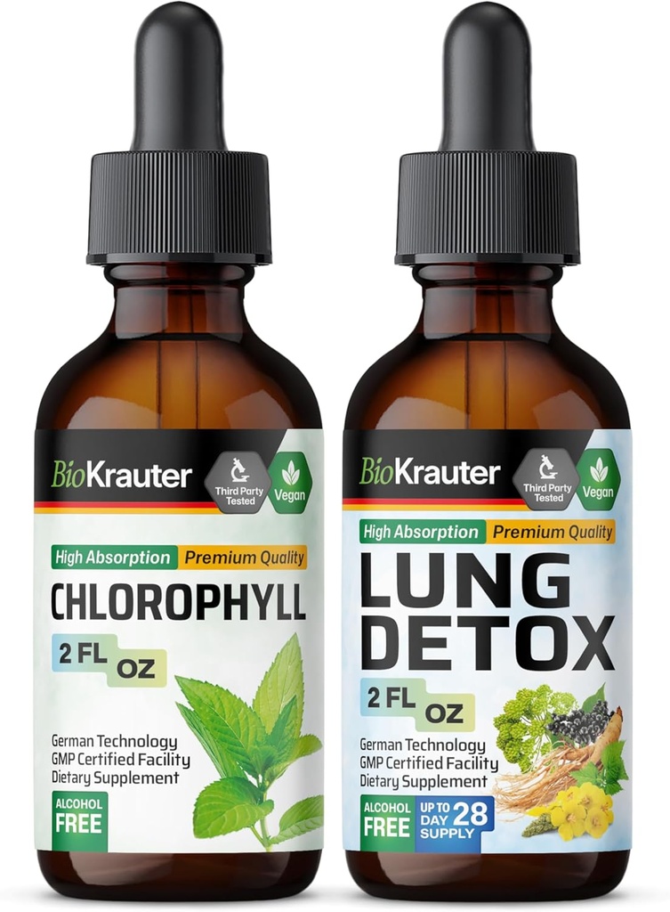 BIO KRAUTER Χλωροφύλλη Βάμμα 2 Fl. Oz. & Lung Detox Βάμμα 2 Fl. Oz.