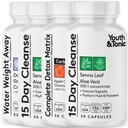 Detox Cleanse Kick Off Kilo Yönetimi ve Ekstra Kolon Temizser. 4pk for Water Kaybı, Bloating, Flat Stomach, Puffiness w Apple Cider Vinegar, Senna Leaf, Glucomannan, Chromium, Probiyotik 120 Pills Pills Pills