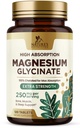 Magnezyum (Glycinate) - Kalp Sağlığı için Tamam, Nerve, Kas, Bone ve Sleep Support - 100 Chelated & High Abxia - 250 mg per Service - Gluten Free, Vegan, Non-GMO - 120 Count